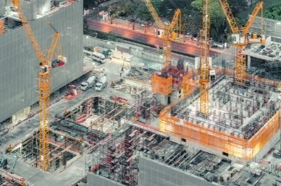 construction site showing different types of civil engineering works